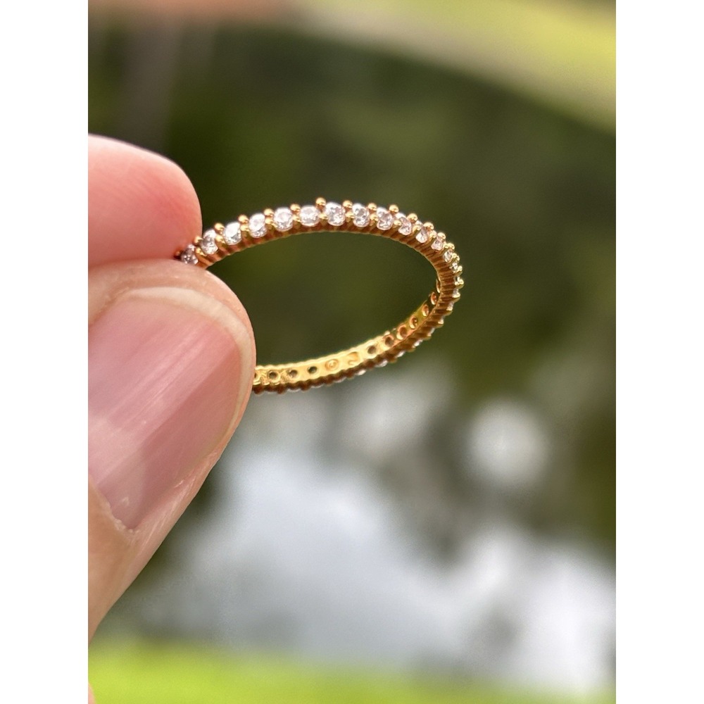 Swarovski Matrix Vittore Eternity Ring New Rose Gold Plated Crystal Size 7/55